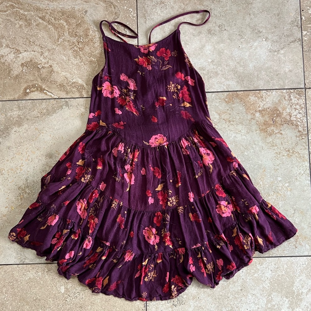 Free People Purple Floral Mini Dress
